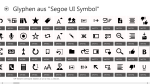 Tool Viewer und Picker für Glyphen aus der Schrift Segoe UI Symbol